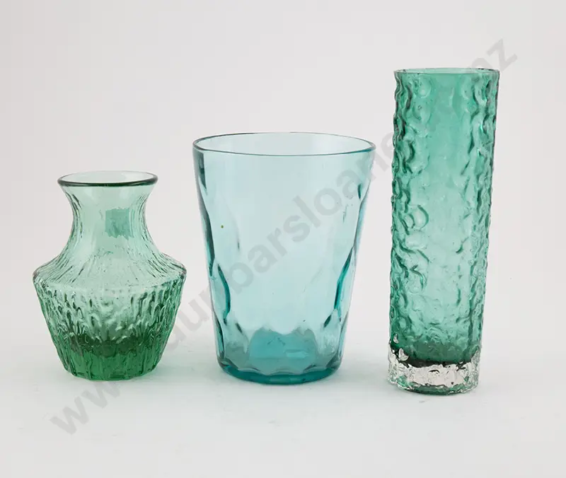 Three Whitefriars Sea Green Vases Image 1++