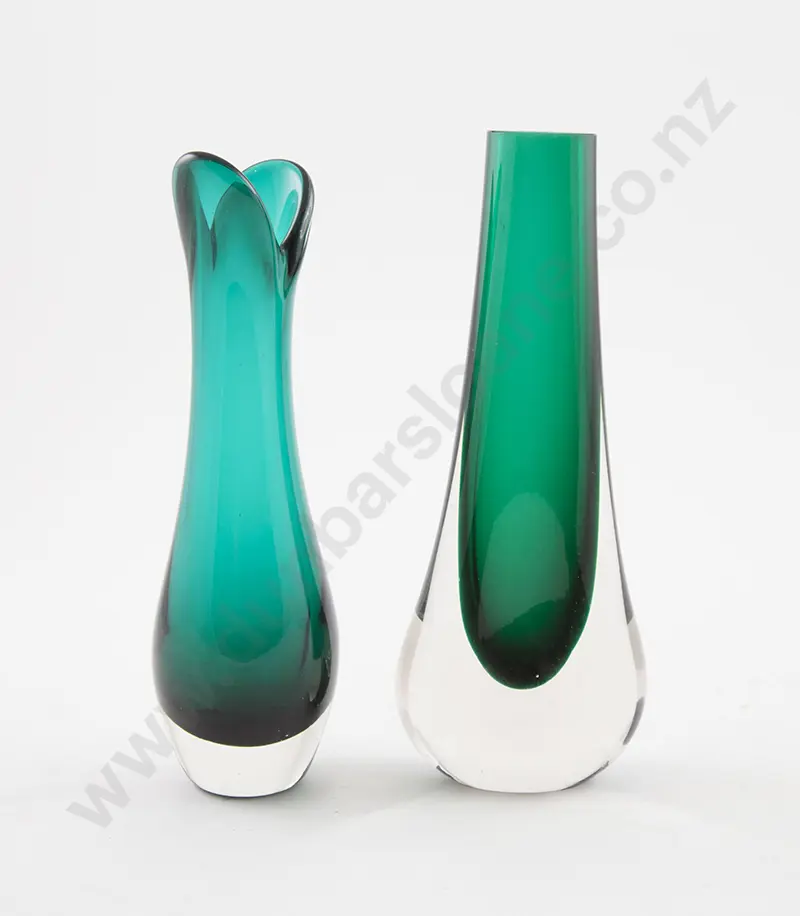 Two Whitefriars Heavy Encased Glass Single Flower Vases Image 1++