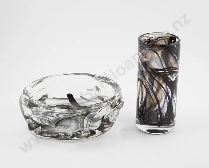 Whitefriars  'Knobbly' Swirl Bowl and Swirl Vase Image 1++