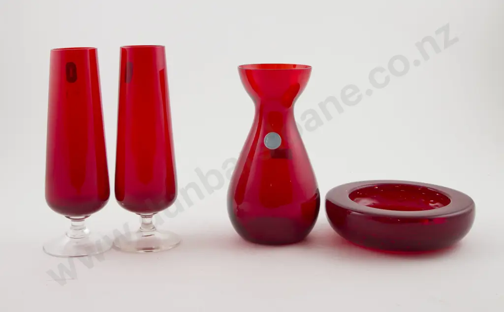 Pair Whitefriars 'New Designs' Single Stem Flower Vases Image 1++
