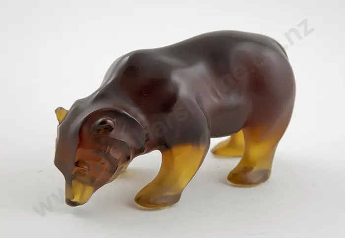 Lalique Amber Crystal Bear Image 1++