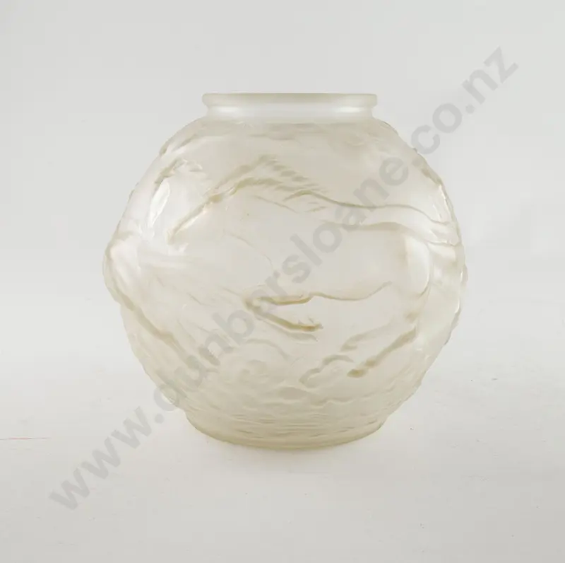 Lalique Style Spherical Mantel Vase Image 1++