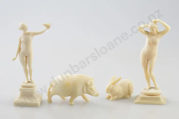 Carved Ivory Miniatures (4) Image 1++