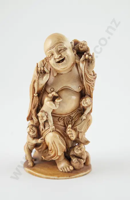 Carved Ivory Happy Hotei Image 1++