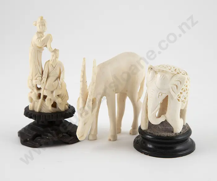 Three Carved Ivory Figures Image 1++