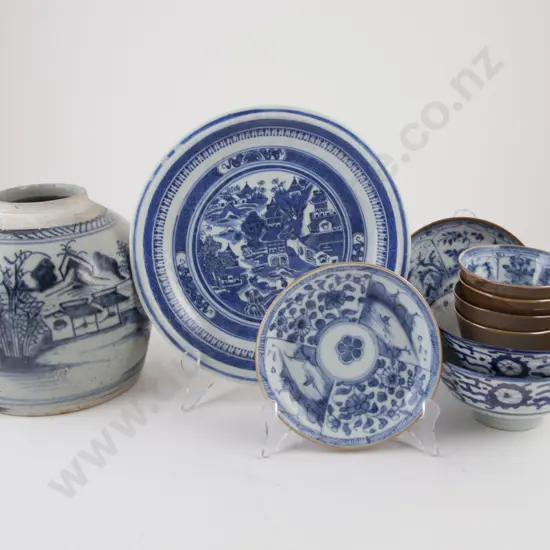 Collection of Underglaze Blue Pottery and Porcelain