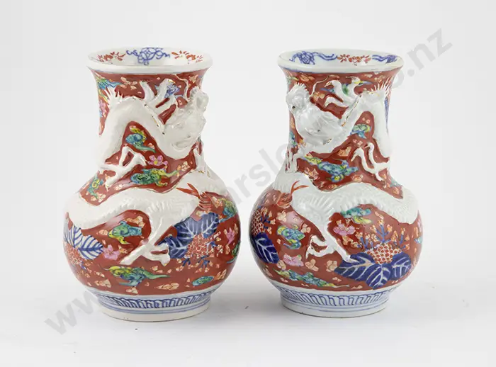 Near Matched Pair Imari Vases Image 1++