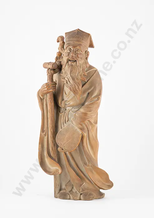 Large Earthenware Figure of Fukurokuju Immortal Image 1++
