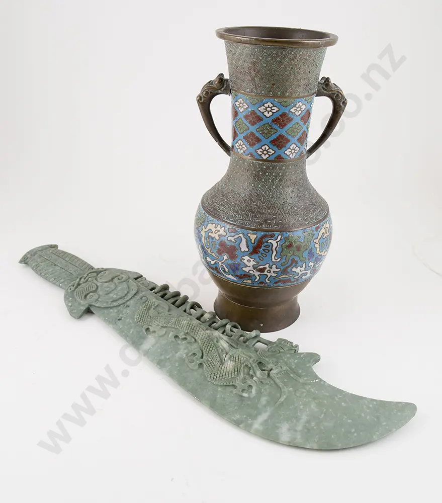 Bronze and Enamel Vase, Ceremonial Sword Image 1++