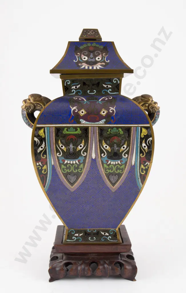 Early C20th Cloisonne Vase and Cover Image 1++
