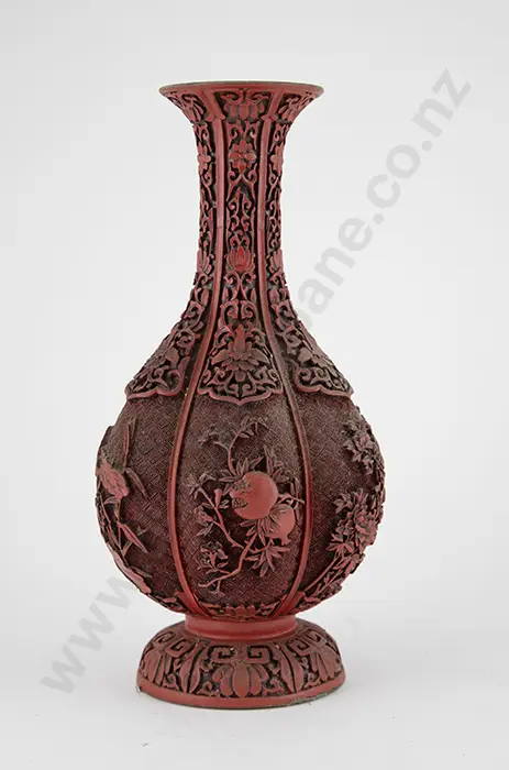 Cinnabar Lacquer Mantel Vase Image 1++