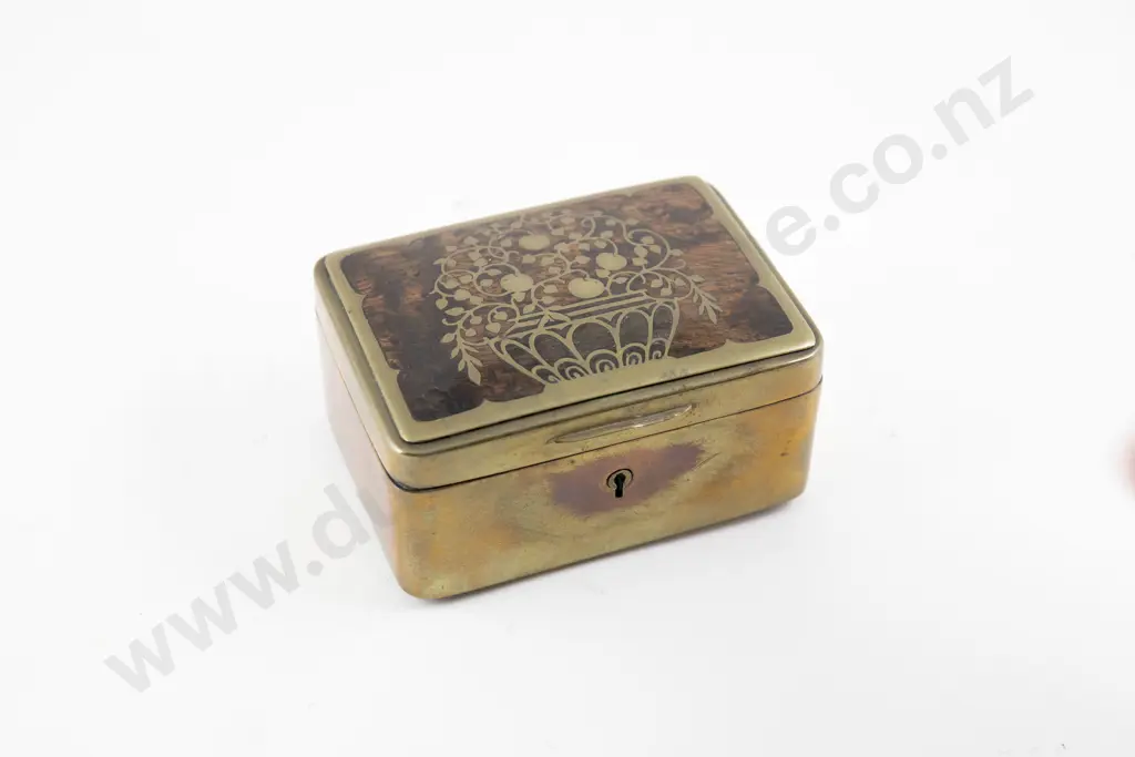 Erhard & Sohne Rosewood & Brass Jewellery Box Image 1++