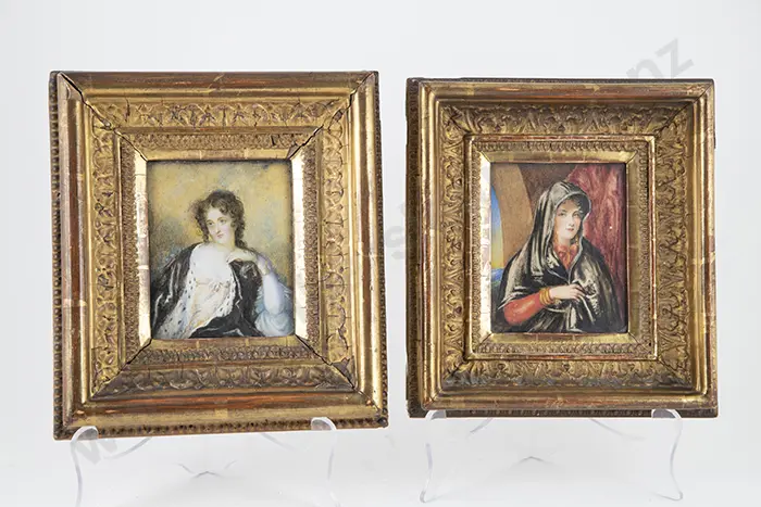 Pair Of Geo III Miniature Portraits Of  Young Women Image 1++