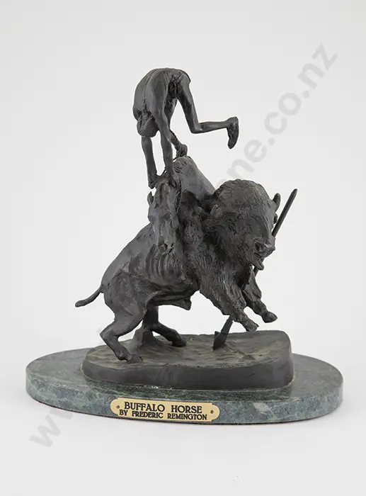Buffalo Horse Bronze After Frederic Remington Image 1++