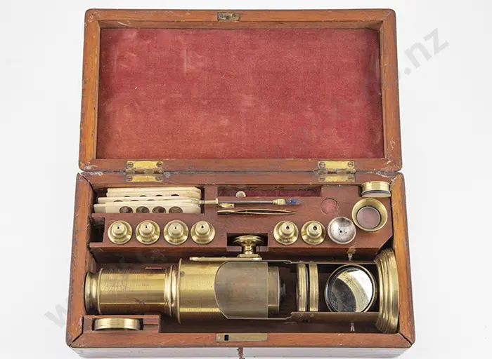 Victorian All Brass Field Microscope Image 1++