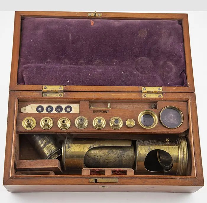 Victorian All Brass Field Microscope Image 1++