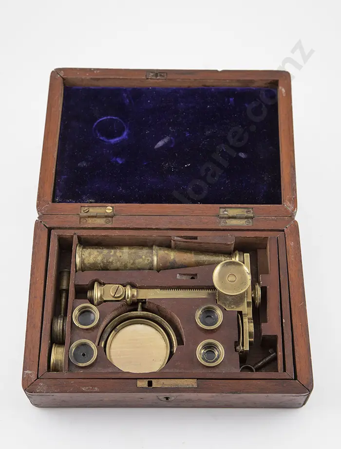Victorian All Brass Field Microscope Image 1++