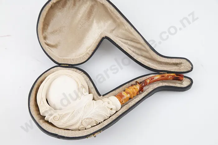 Modern Meerschaum Style Pipe Foliate Bowl Image 1++