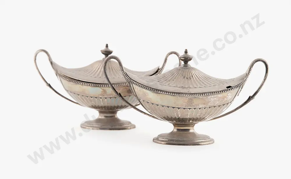 Fine Pair Of Geo III S/S Sauce Tureens Image 1++