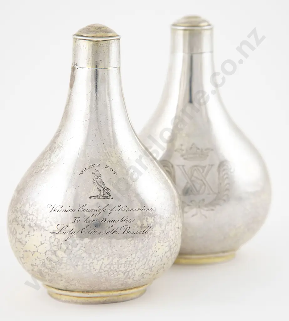 Exceptionally Rare Pair Of European Silver Pilgrim Flasks Image 1++
