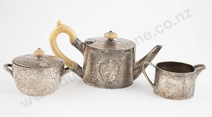 Fine Quality Tiffany & Co S/S 3pce Teaset Image 1++