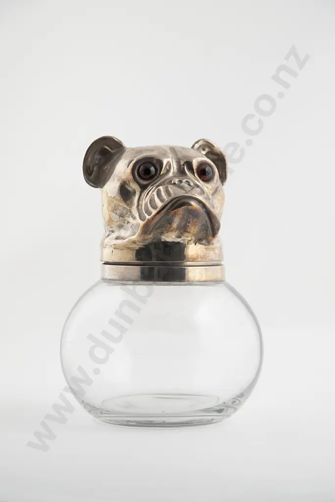 Novelty Dog Head Glass Biscuit Jar Image 1++
