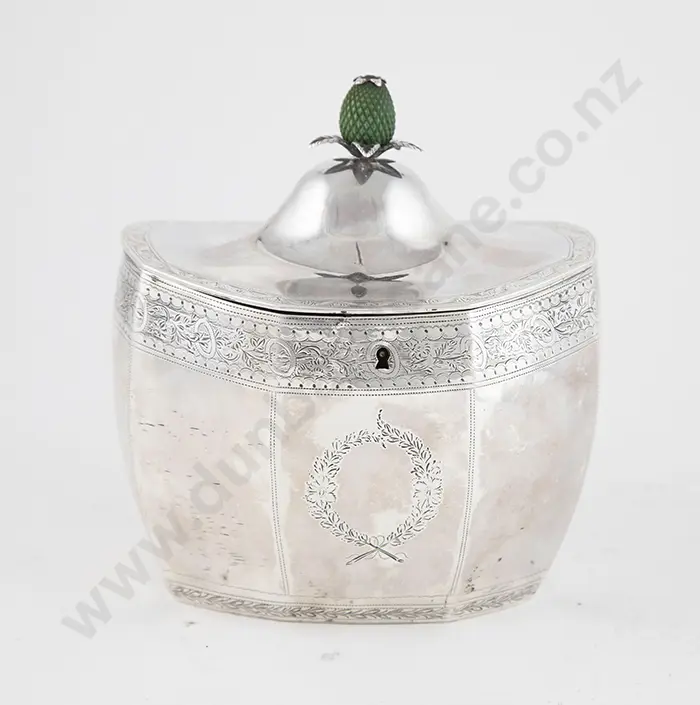 Geo III S/S Tea Caddy Image 1++