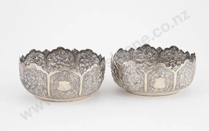 Pair Of Indian Silver Bowls Image 1++