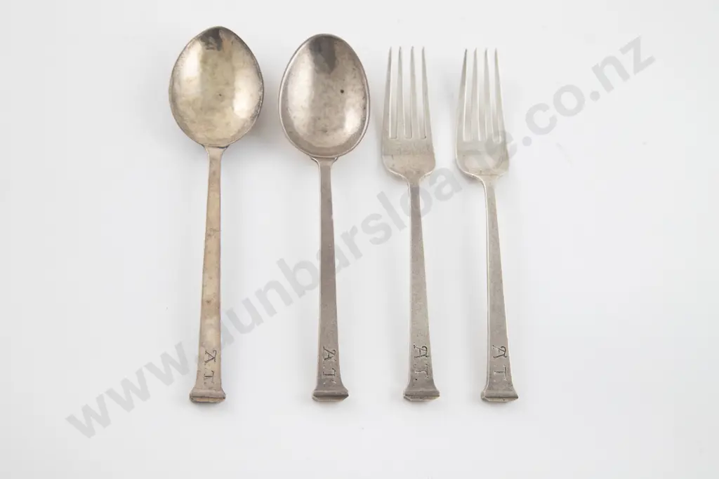 2 Pairs Omar Ramsden Forks & Spoons Image 1++