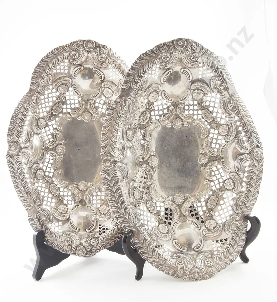 Pair Late Vict S/S Table Baskets Image 1++