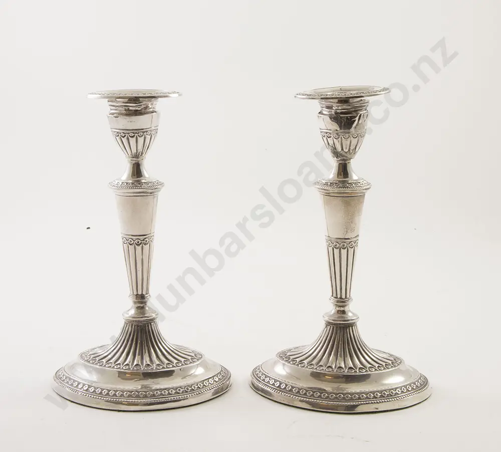 Pair Vict S/S Table Candlesticks Image 1++