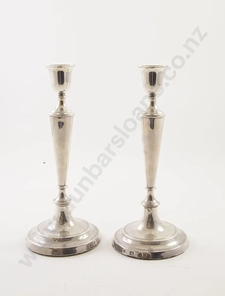Pair QEII S/S Table Candlesticks Image 1++