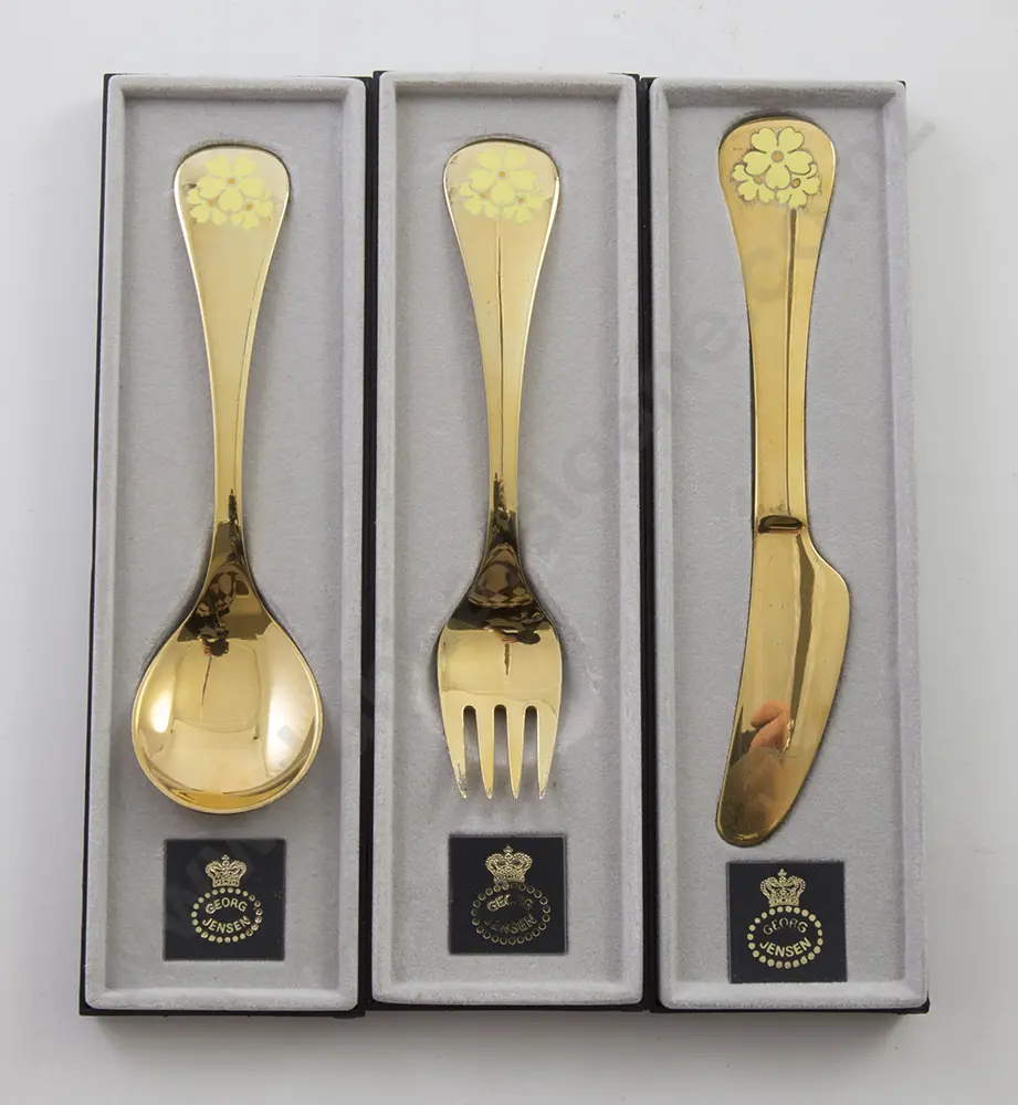 Boxed 1985 George Jensen S/S Gilt Knife Image 1++