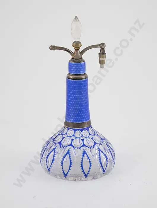 Edw Enamel & Cut Glass Atomiser Image 1++