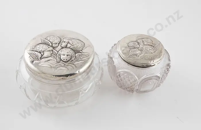 2 S/S Lidded Powder Bowls Image 1++