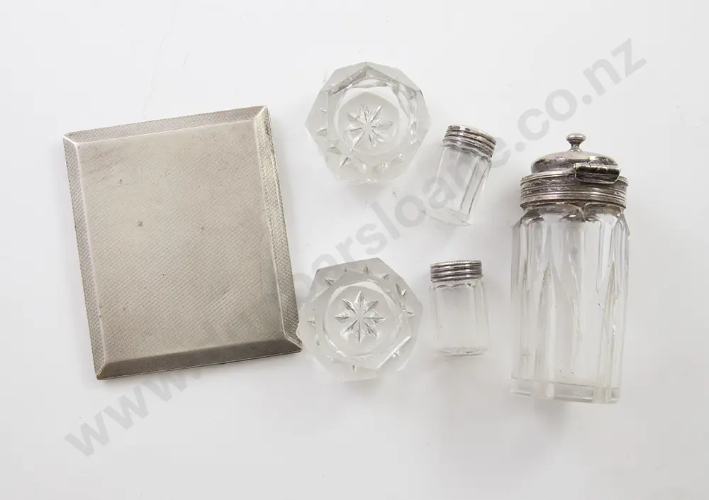 S/S Cigarette Case, & 5 Cruets Image 1++
