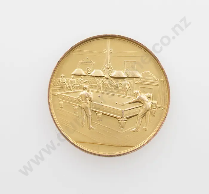 1904 9ct Gold Billiards Medallion Image 1++