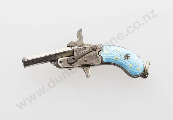 Miniature Enamel & Steel Percussion Pistol Image 1++