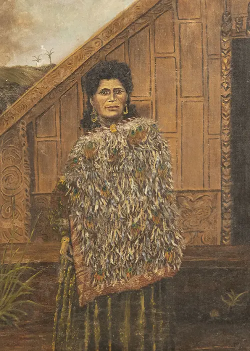NZ Colonial - Maori Woman in Feather Cloak Image 1++