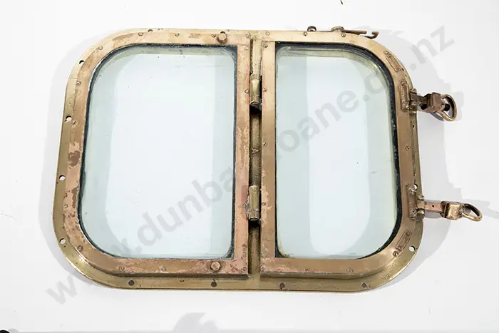 Pair of Brass Ship's Windows (Reputedly form the Waihine) Image 1++