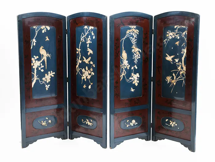 Pair of Japanese Lacquer Two Panel Screens Image 1++