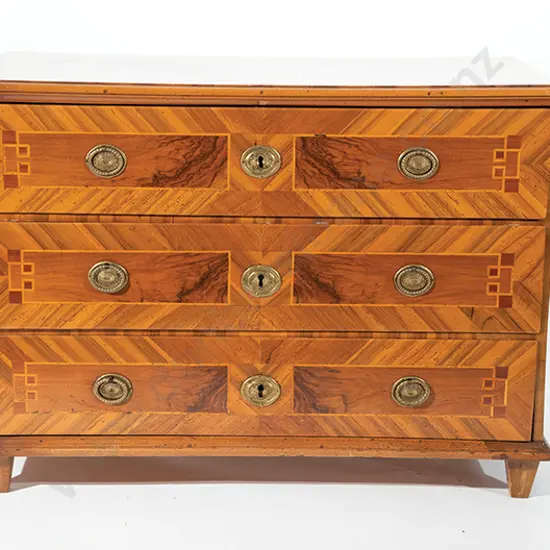 C19th North European Walnut Flat Front Chest