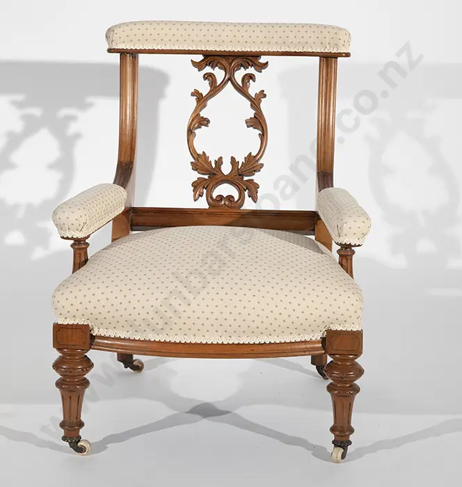 Victorian Walnut Nursing Chair Image 1++