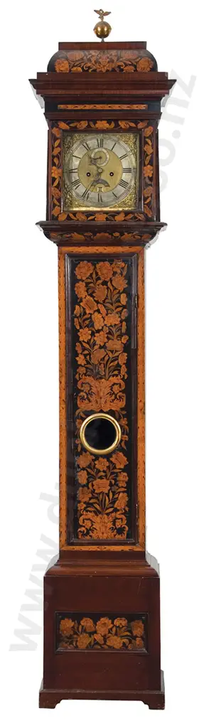Wm & Mary Marquetry Longcase Clock Image 1++