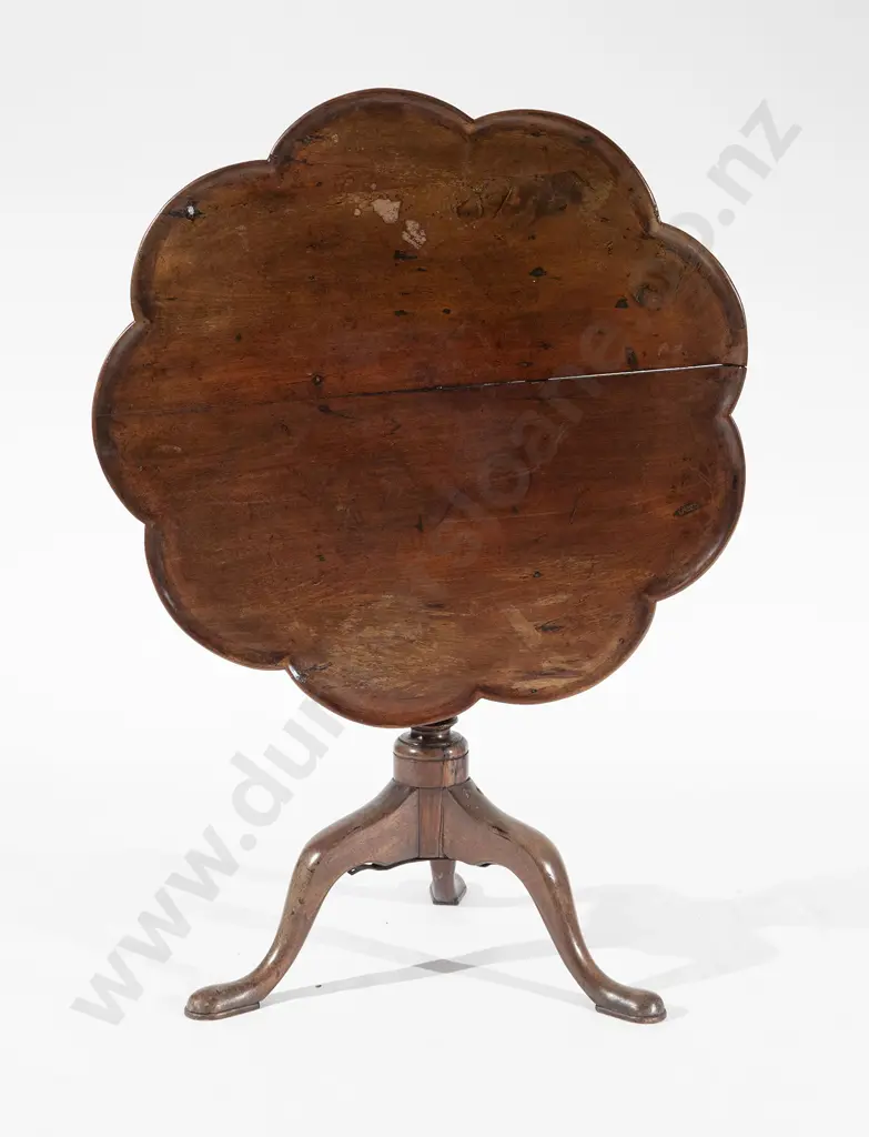 Geo III Mahogany Pie Crust Snap Top Supper Table Image 1++