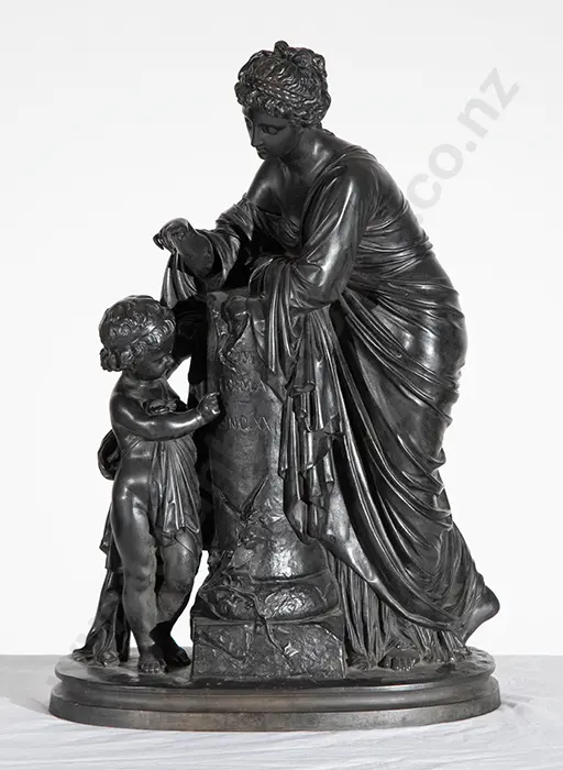 Large Bronze of Classical Muse and Child Image 1++