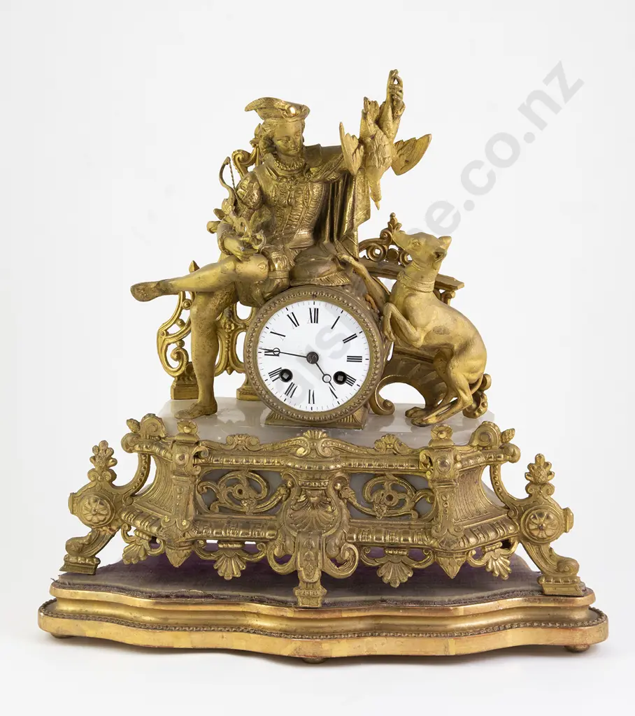 C19th French Ormolu and Alabaster Mantel Clock Image 1++