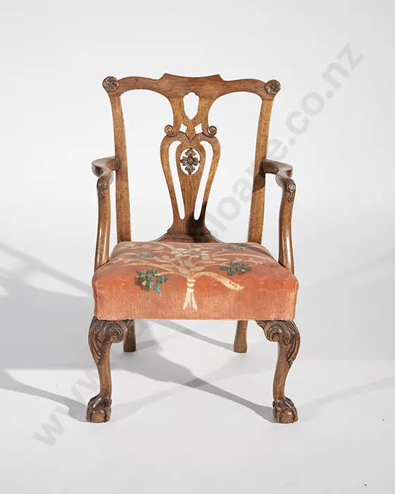 Chippendale Style Mahogany Child's Chair Image 1++