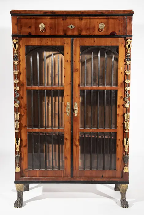 C19th European Fruitwood and Ebonised Display Cabinet Image 1++