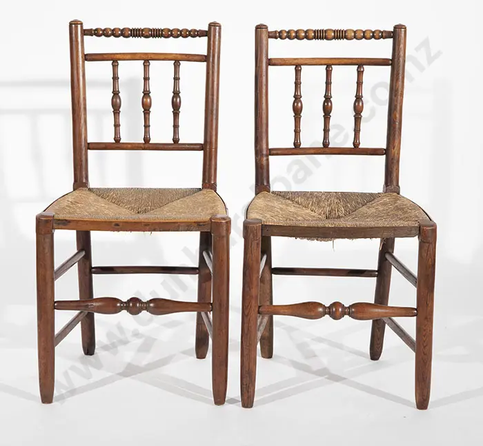 Set of Six Geo III Oak Country Dining Chairs Image 1++